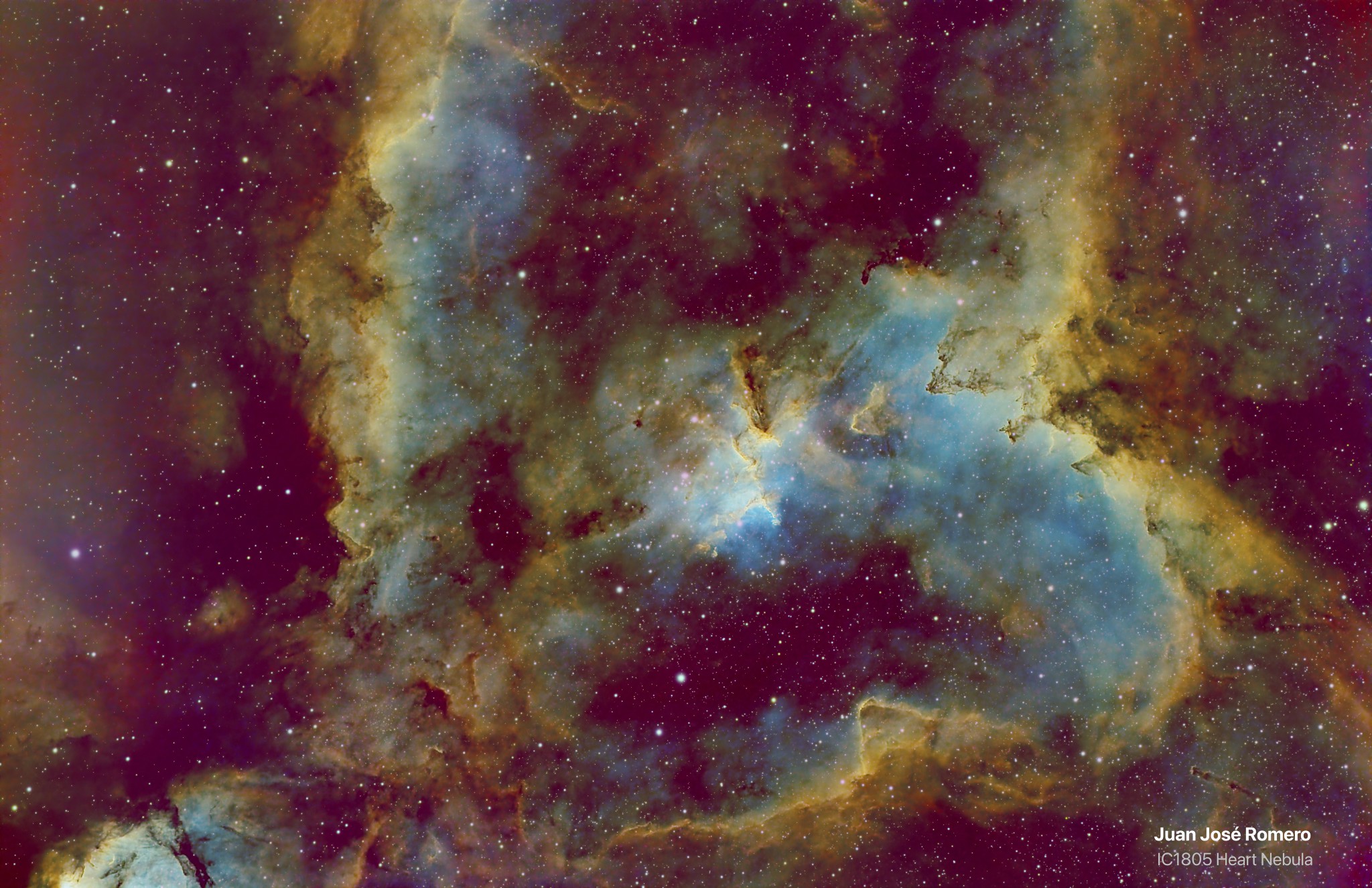 Composició SHO – versió 1: IC1805 – Nebulosa del Cor (SHO)