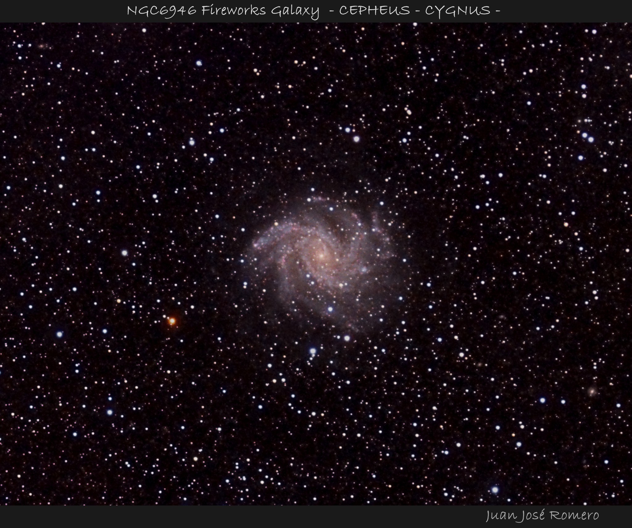 Fotografia astronòmica de NGC 6946 i NGC 6939 – Fireworks Galaxy i cúmul obert