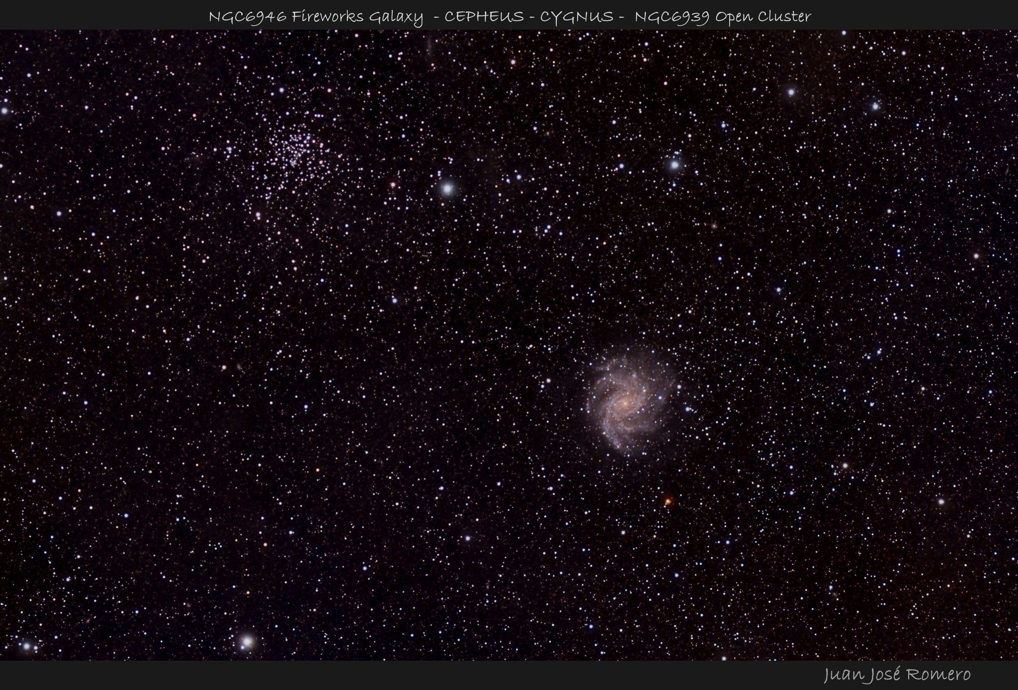 NGC 6939 i NGC6946– Cúmul obert i Fireworks Galaxy