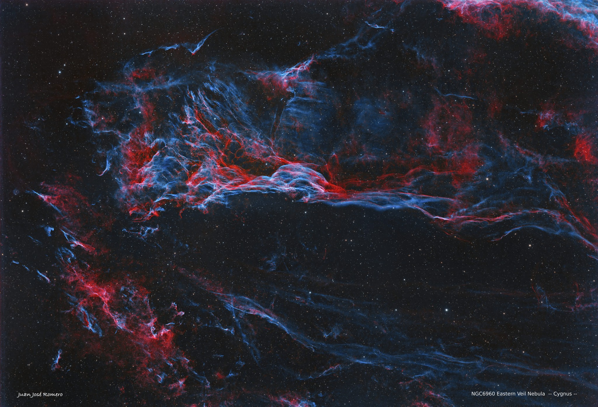 Fotografia astronòmica de NGC6960 – Part oriental (est) del Western Veil Nebula