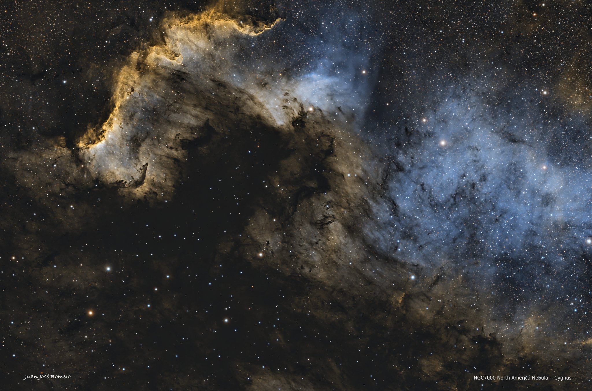 Paleta Foraxx: NGC7000 – Nebulosa d'Amèrica del Nord (SHO)