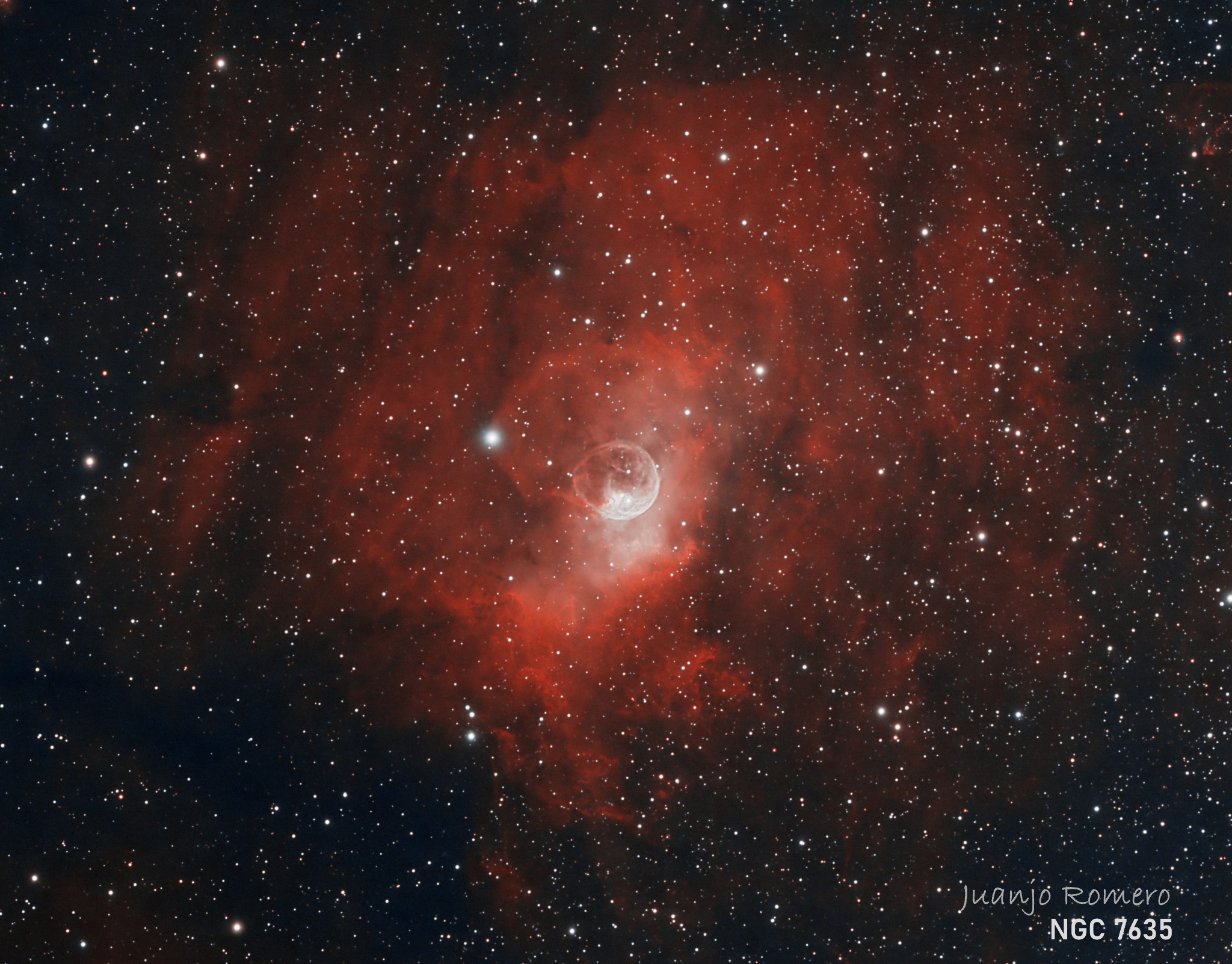 Detall de la nebulosa de la Bombolla: NGC7635 – Nebulosa de la Bombolla