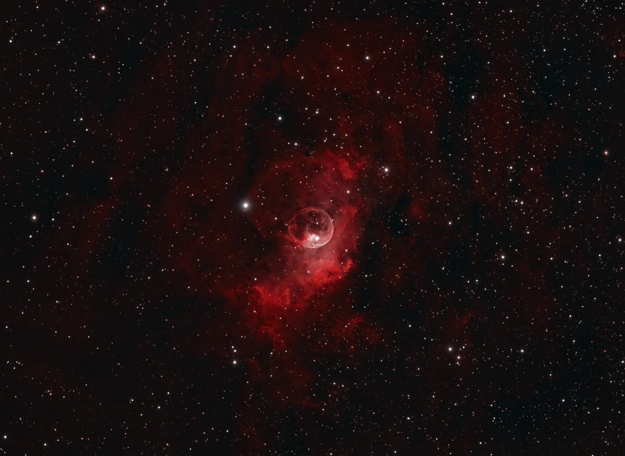 Camp de visió en HOO: NGC7635 – Nebulosa de la Bombolla