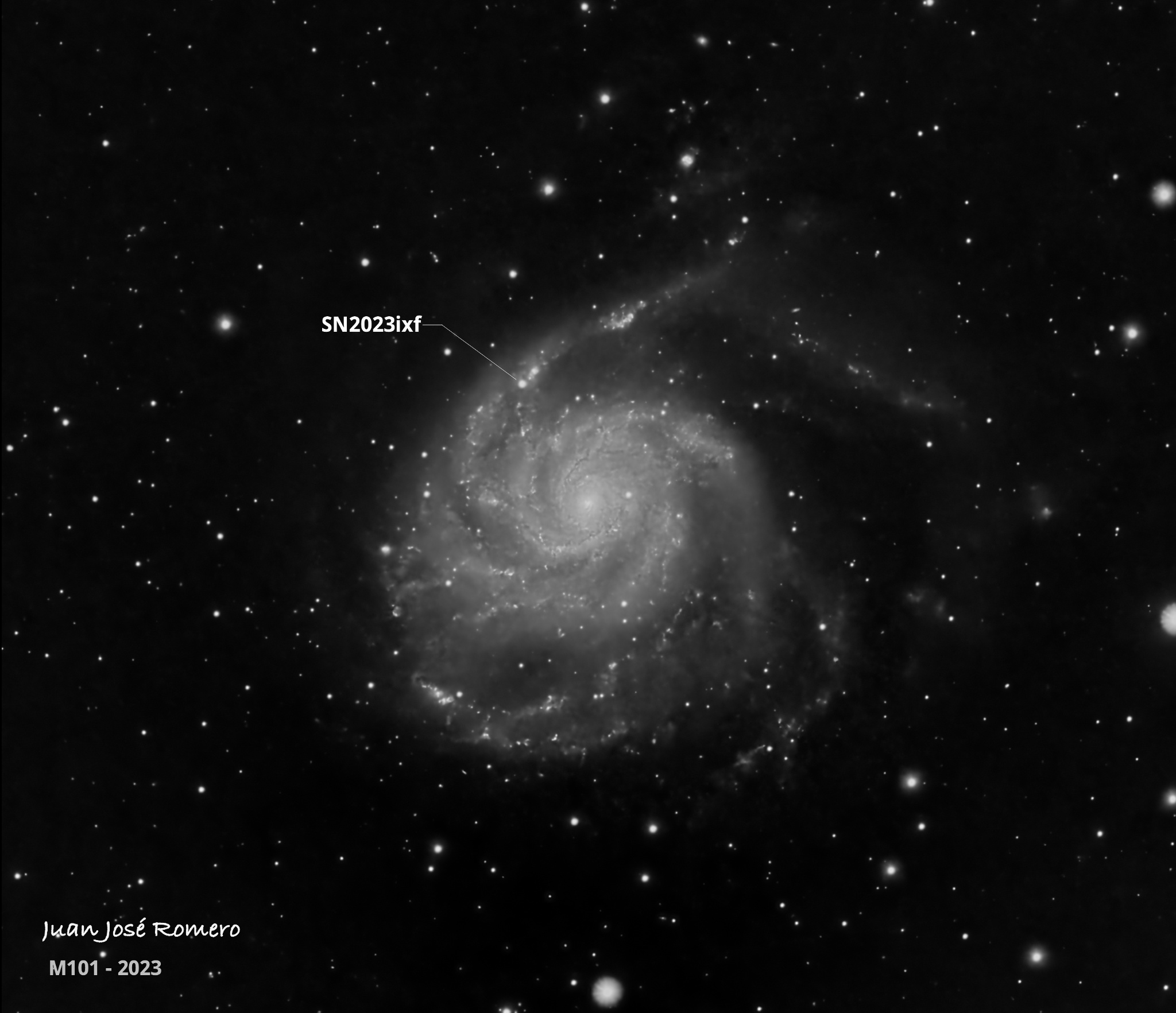 Fotografia astronòmica de M101 – Supernova SN2023ixf