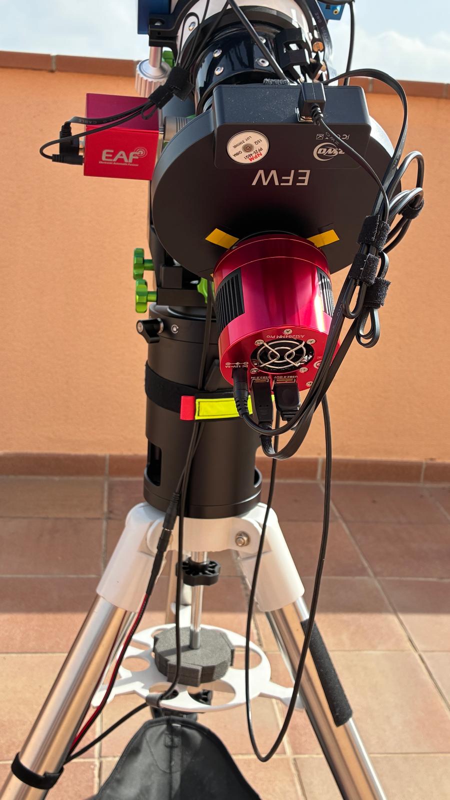 Front detail of the ZWO EAF beside the EFW filter wheel and main camera